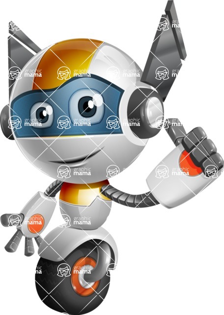 Cute robot cartoon character - 112 stock vector images - Cute robot cartoon character making thumbs up gesture - stock vector graphic image